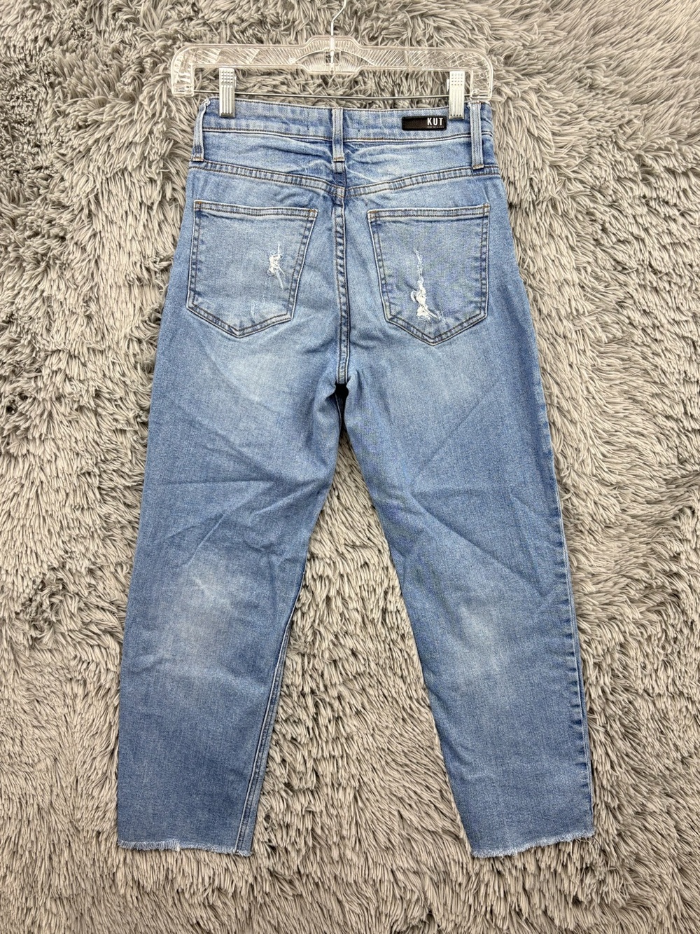 Kut From The Kloth Rachael High Rise Mom Jeans Womens 0 Raw Hem Light Wash